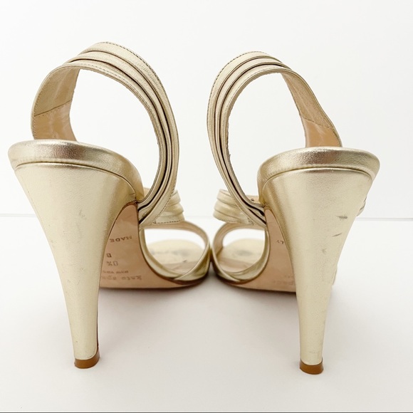 Kate Spade Helen Sandal Gold Metallic Heels - Picture 7 of 12